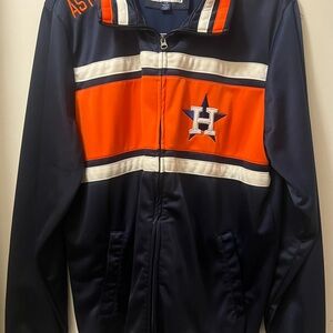Vintage Houston Astros Navy and Orange Zip up Throwback Jacket